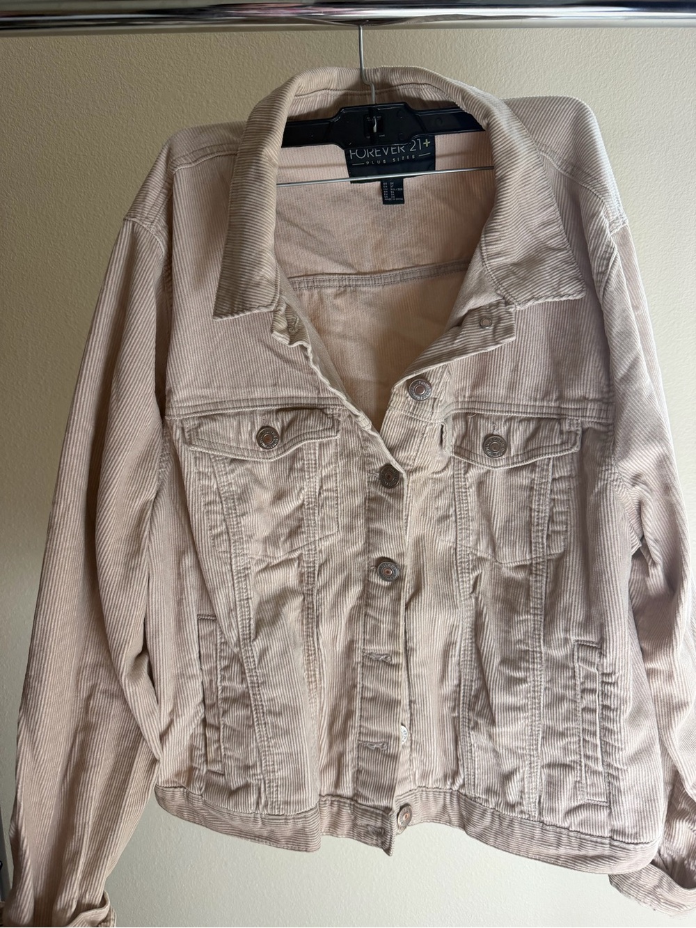 Forever 21 Beige Corduroy Button-Up Jacket